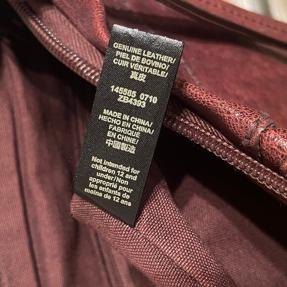 Y2K Fossil Leather Crossbody Bag | Studded Trim, Key Charm, Distressed Brown - Picture 9 of 12